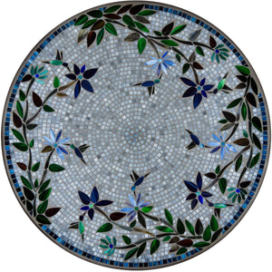 Royal Hummingbird Mosaic Table Tops-Iron Accents