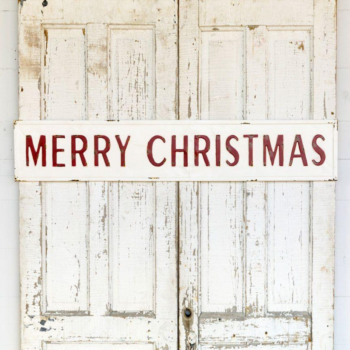 Embossed Christmas Sign-Iron Accents