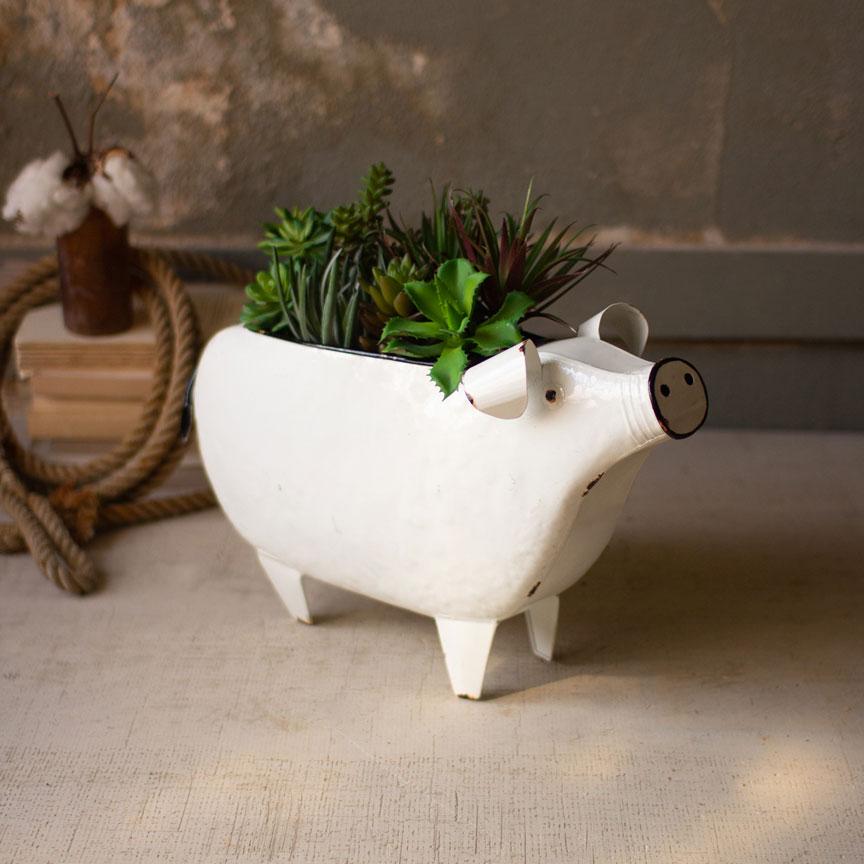 Enamelware Pig Planter-Discontinued | Iron Accents