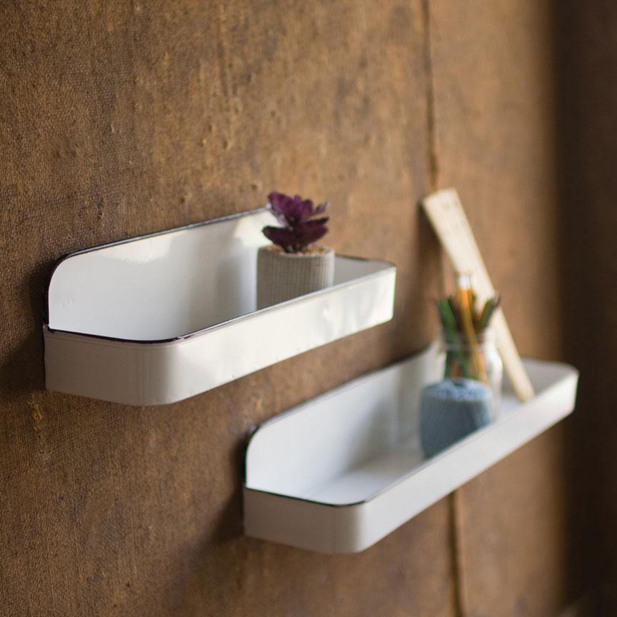 Enamelware Tray Shelves (Set-2)-Discontinued | Iron Accents