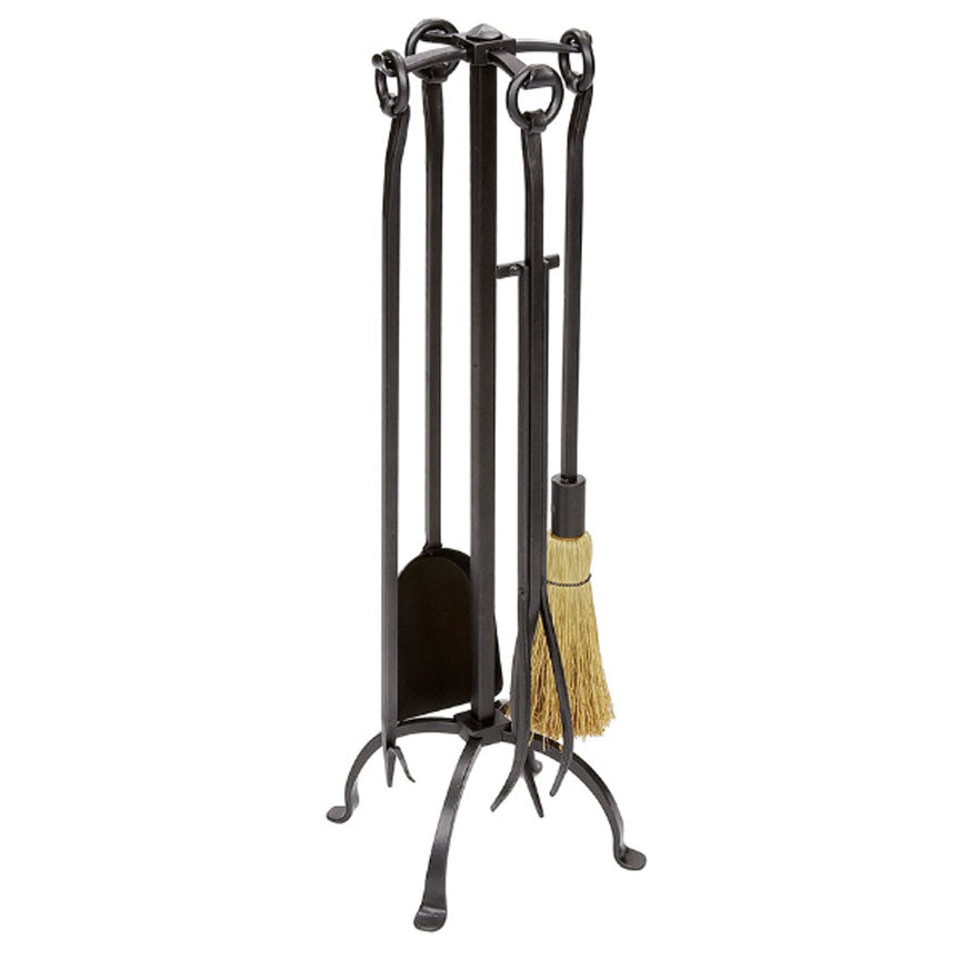 English Country Fireplace Tools-Iron Accents