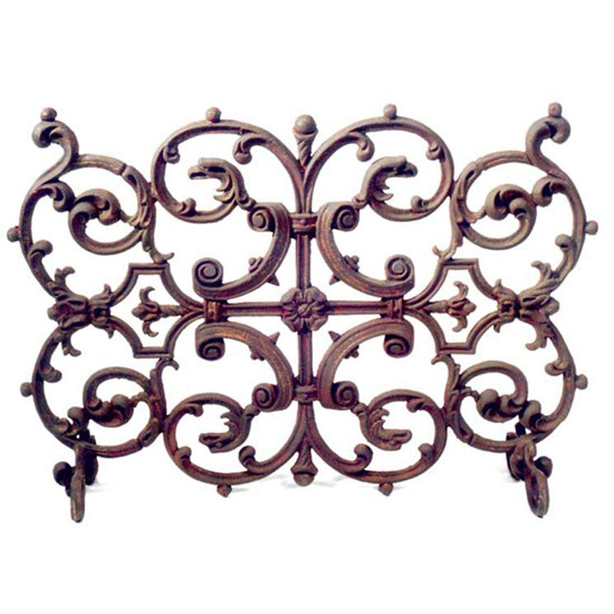 Esplanade French Fireplace Screen-Iron Accents