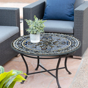 Roma Mosaic Coffee Table-Iron Accents