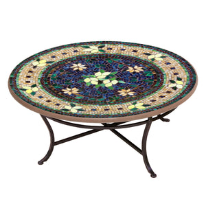 Tuscan Lemons Mosaic Coffee Table-Iron Accents