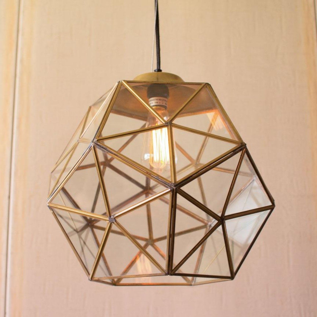 Faceted Pendant-Lighting | Iron Accents