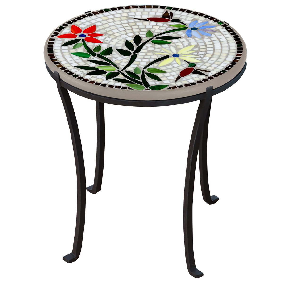 Hummingbird Mosaic Chaise Table-Iron Accents