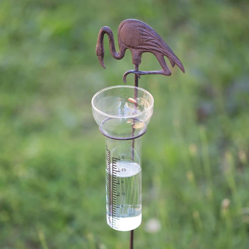 Flamingo Decorative Rain Gauge-Discontinued | Iron Accents