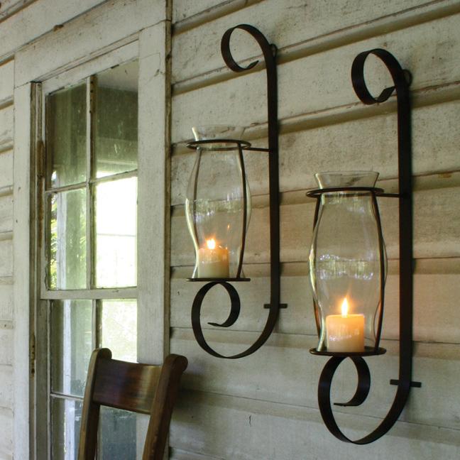 Flat Iron Wall Sconce w/Glass-Discontinued | Iron Accents
