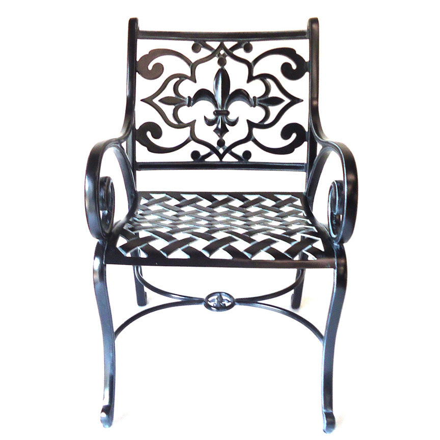 Fleur de Lis Chair (Set-2)-Iron Accents