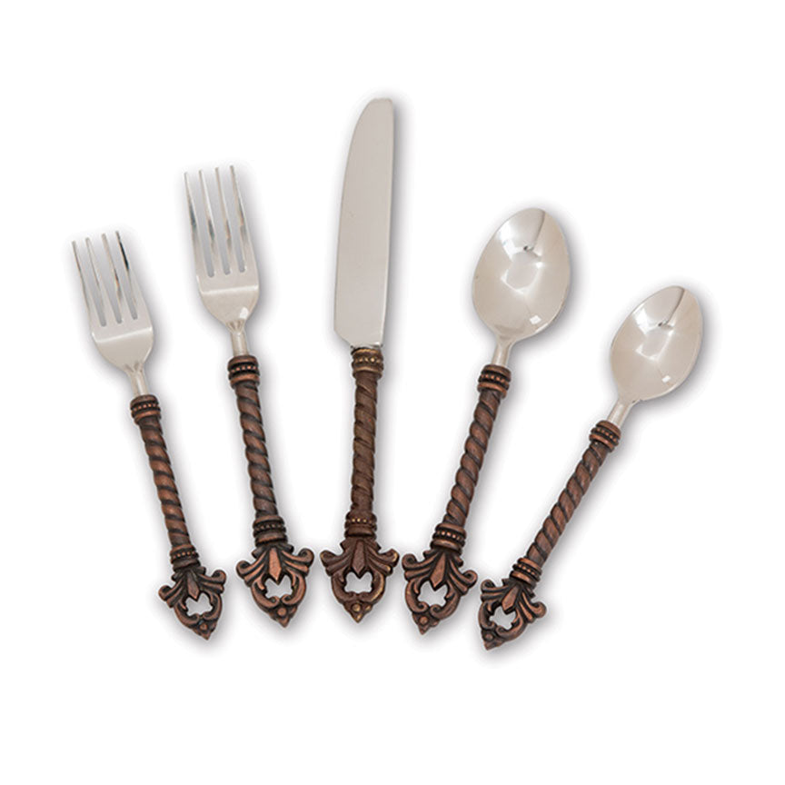 Fleur De Lis Flatware (20-pc)-Iron Accents