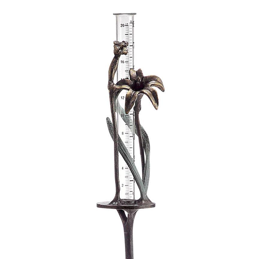 Flower & Bee Rain Gauge-Garden | Iron Accents