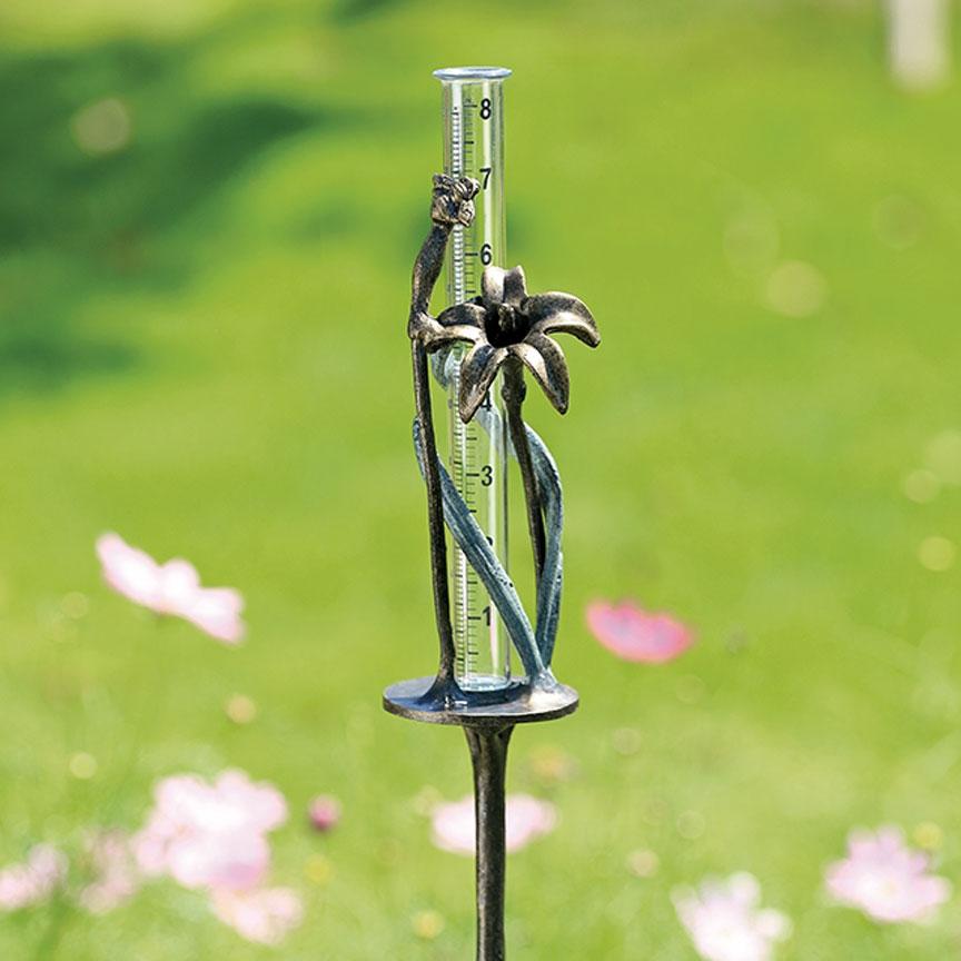 Flower & Bee Rain Gauge-Garden | Iron Accents