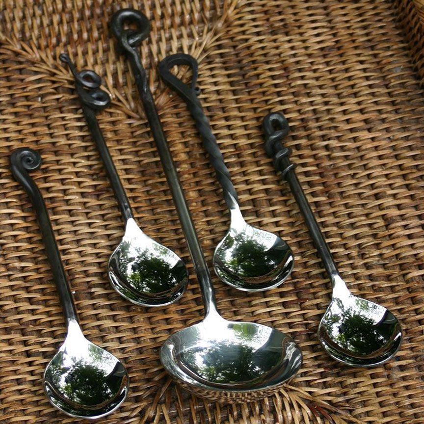 Forged Chili Spoons & Ladle-Iron Accents