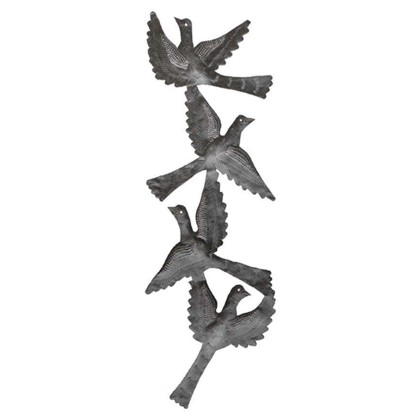 Four Birds Wall Plaque-Iron Accents