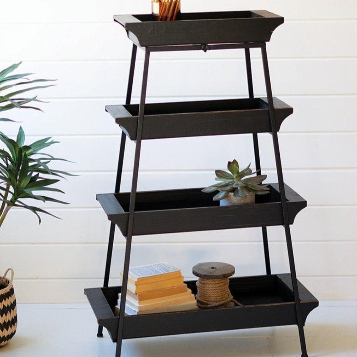 Four Tiered Display Shelf-Furniture | Iron Accents