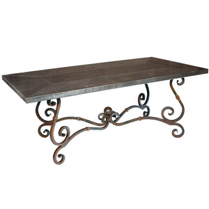 French Dining Table or Base for 72x44 or 84x44 Tops-Iron Accents