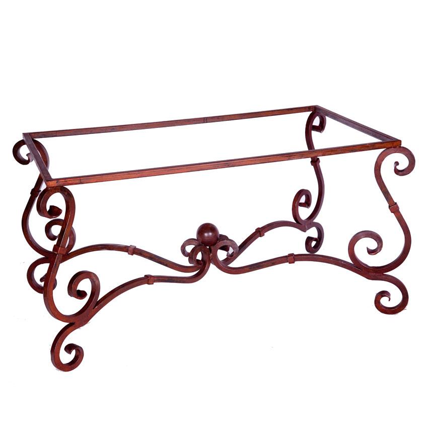 French Dining Table or Base for 72x44 or 84x44 Tops-Iron Accents