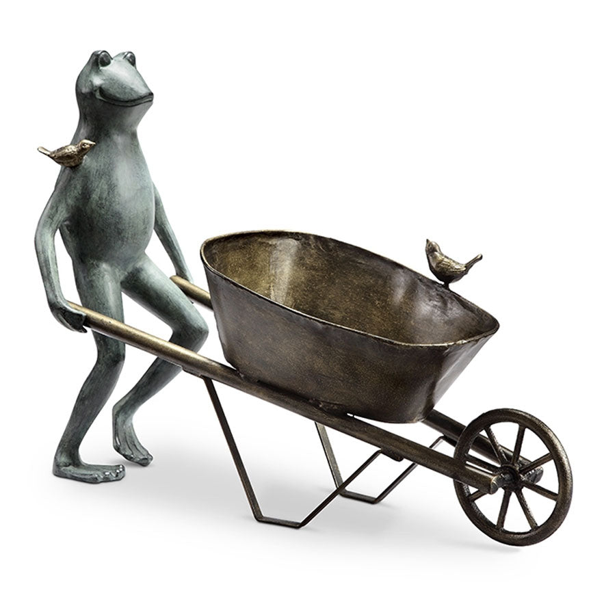Frog and Bird Plant Holder-Iron Accents