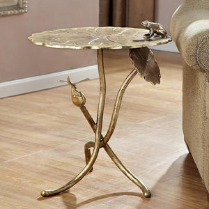 Frog and Dragonfly End Table-Decor | Iron Accents