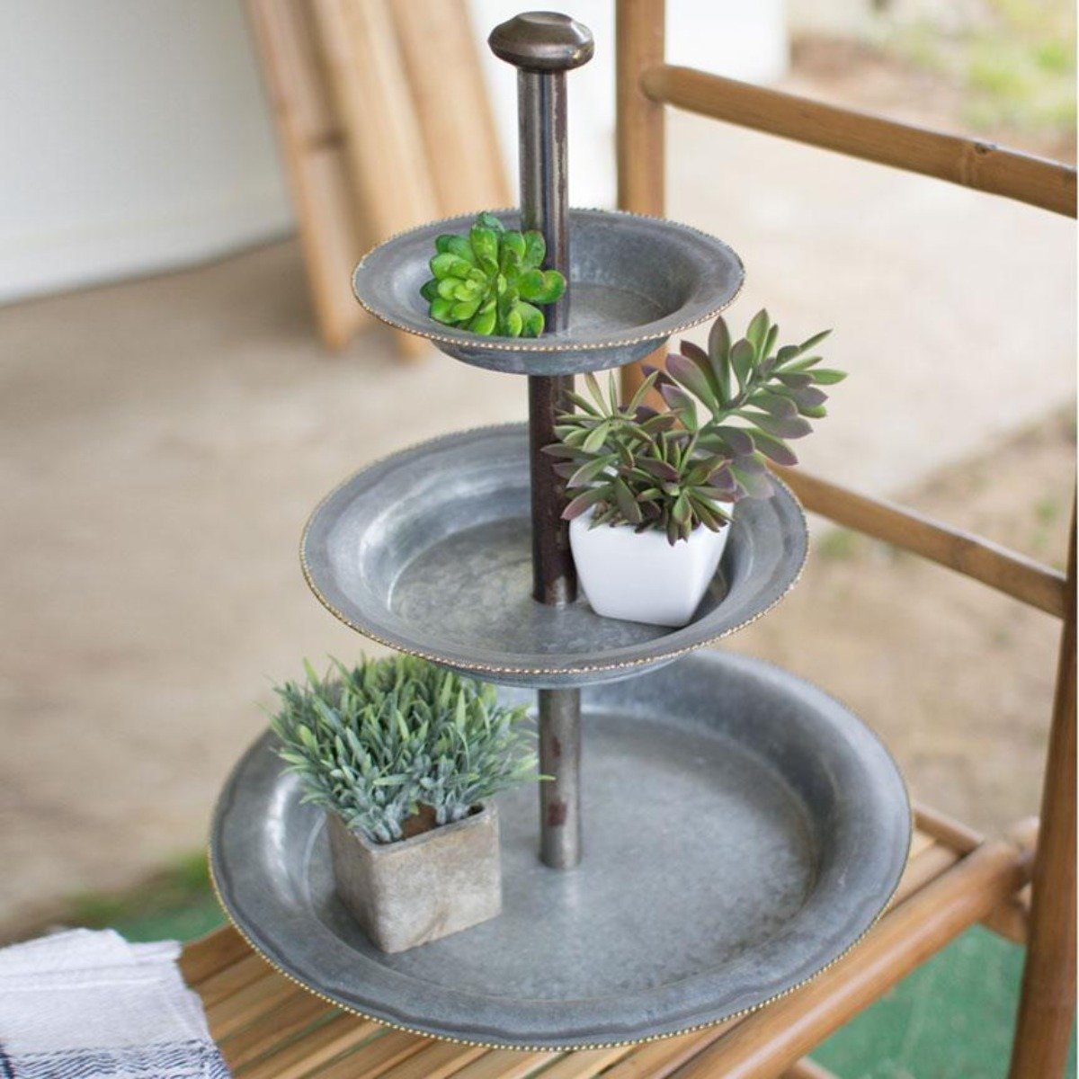 Galvanized Serving Tower-Tableware | Iron Accents