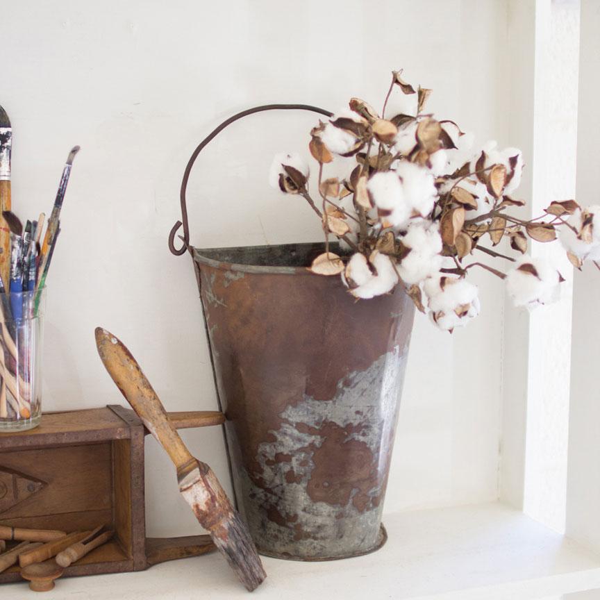 Galvanized Wall Bucket-Discontinued | Iron Accents