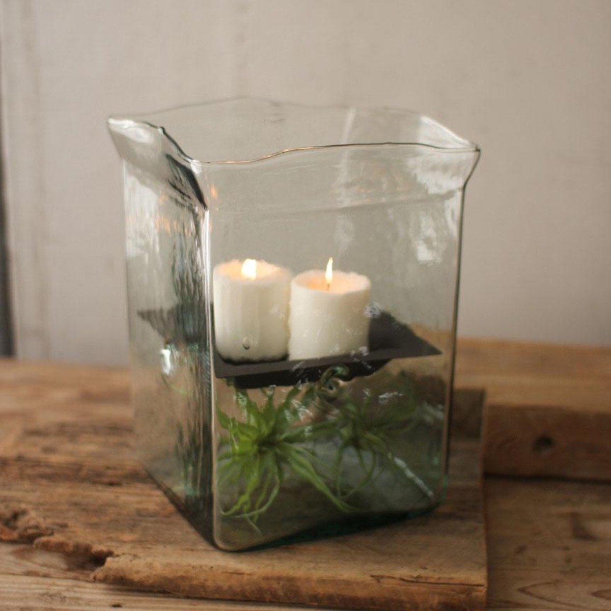 Giant Square Candle Hurricane-Lighting | Iron Accents