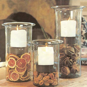 Glass Candle Cylinders w/ Inserts-Lighting | Iron Accents