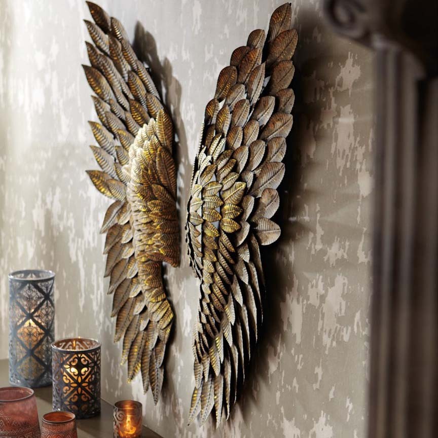 Greywash Angel Wings (Set-2)-Iron Accents