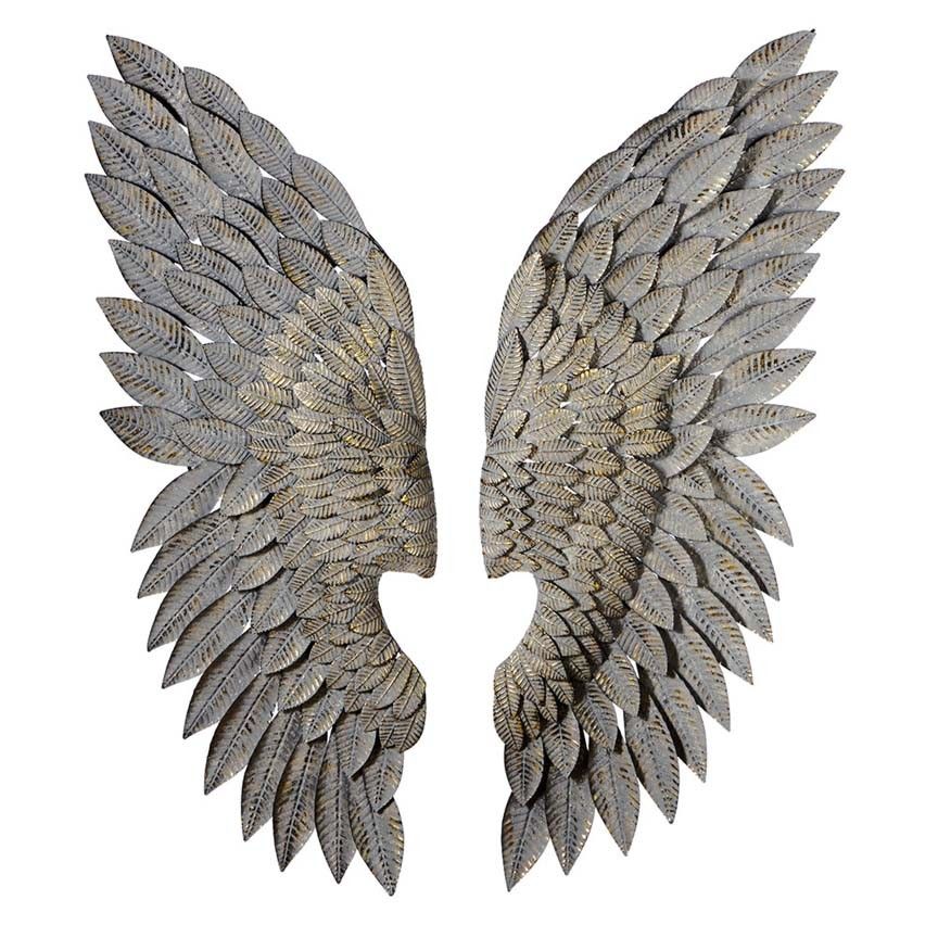 Greywash Angel Wings (Set-2)-Iron Accents