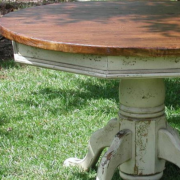 Crab Orchard Custom Pedestal Table-Iron Accents
