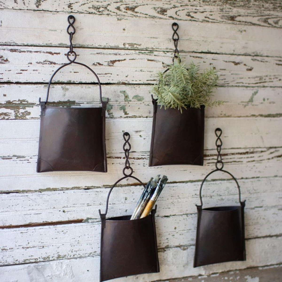 Hanging Iron Pockets (Set-4)-Wall | Iron Accents