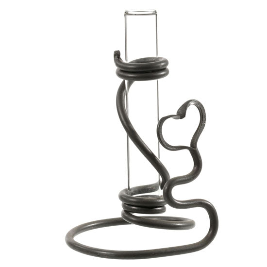 Heart Forged iron Bud Vase-Iron Accents