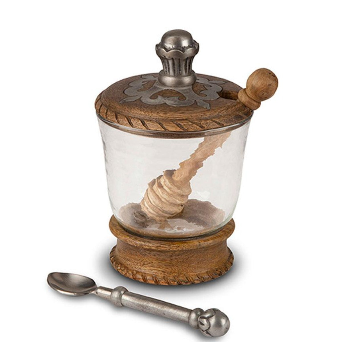 Heritage Condiment/Honey Jar-Iron Accents