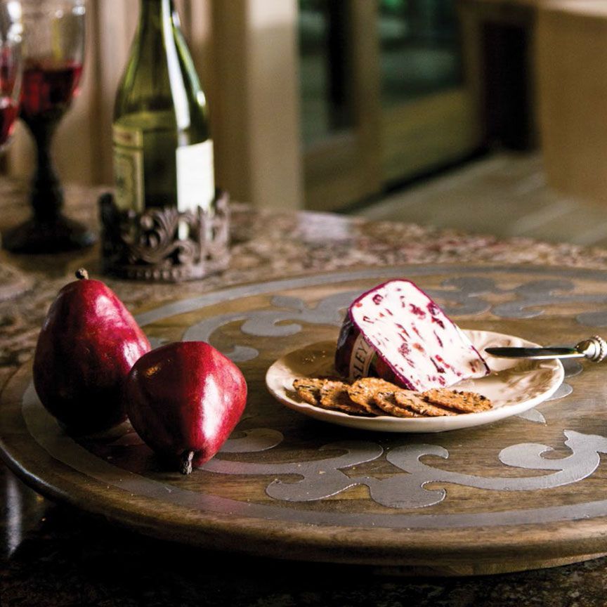 Heritage Lazy Susan w/ Inlay-Iron Accents