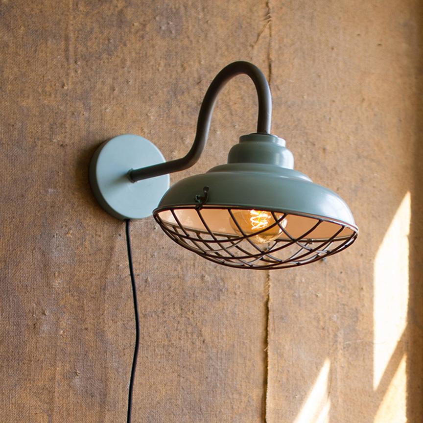 Industrial Blue Wall Sconce-Discontinued | Iron Accents