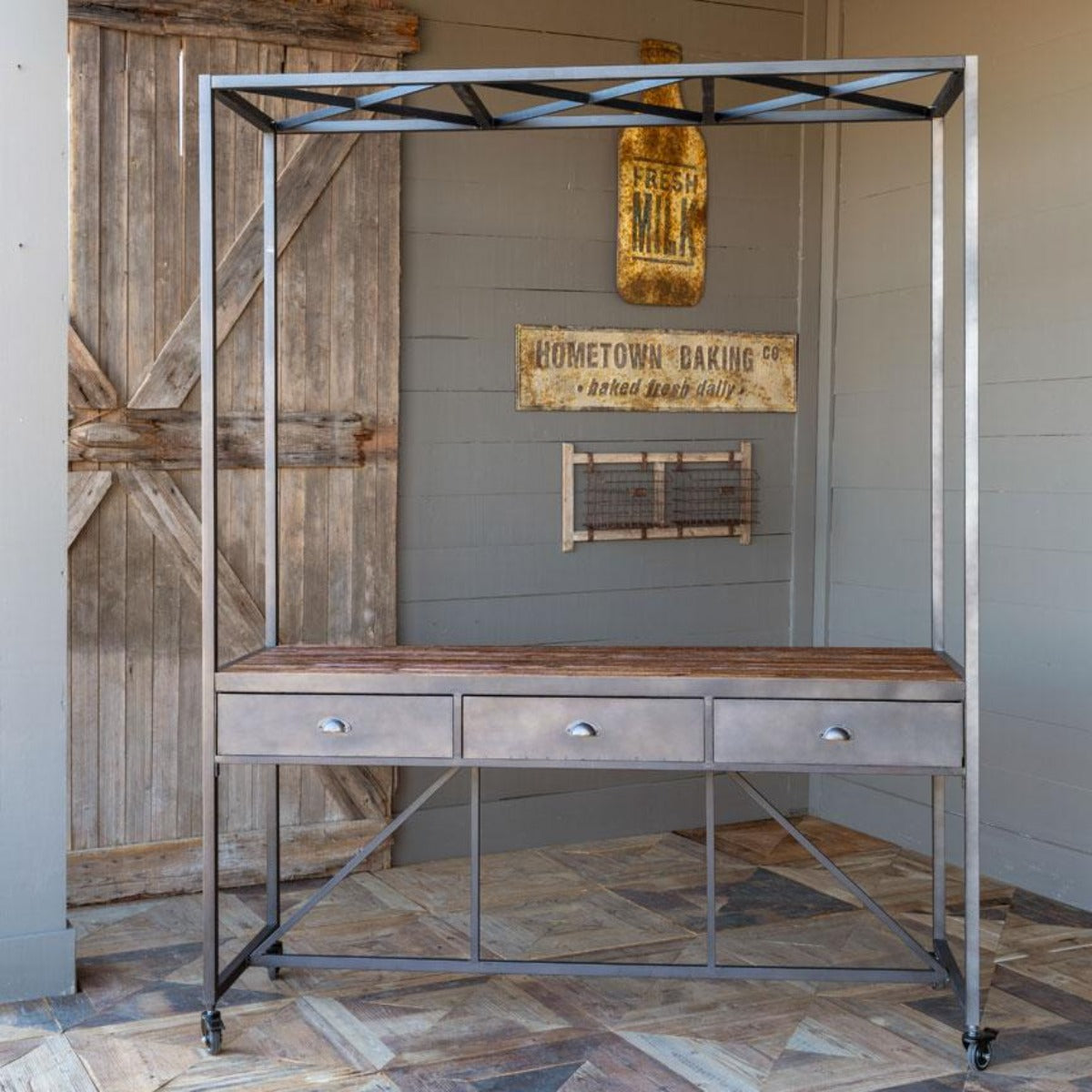 Industrial Work Island-Iron Accents