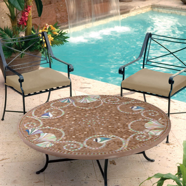 Iron & Mosaic 42"-48" Coffee Tables-Iron Accents