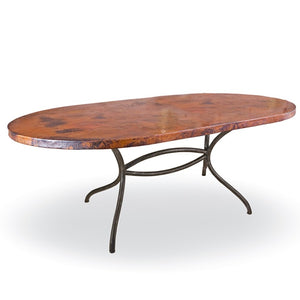 Italia Oval Dining Table / Base -72x44-Iron Accents