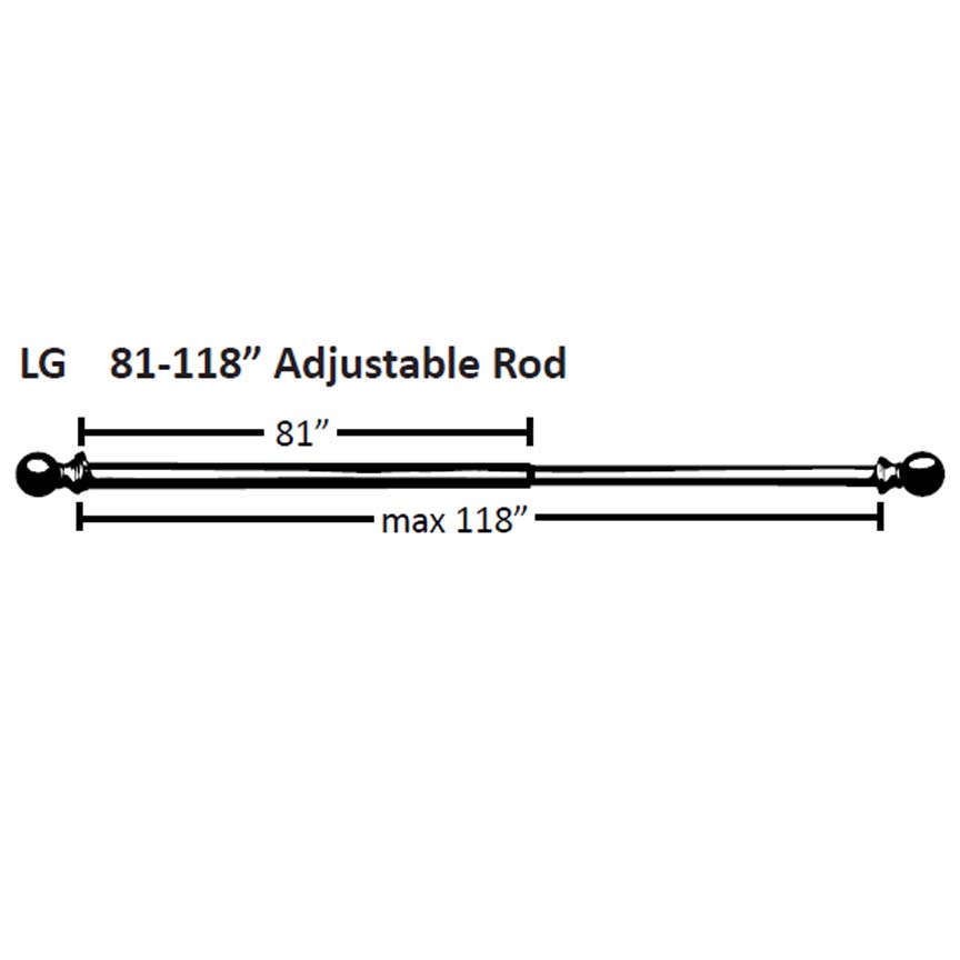 Large Adjustable Drapery Rod-Iron Accents