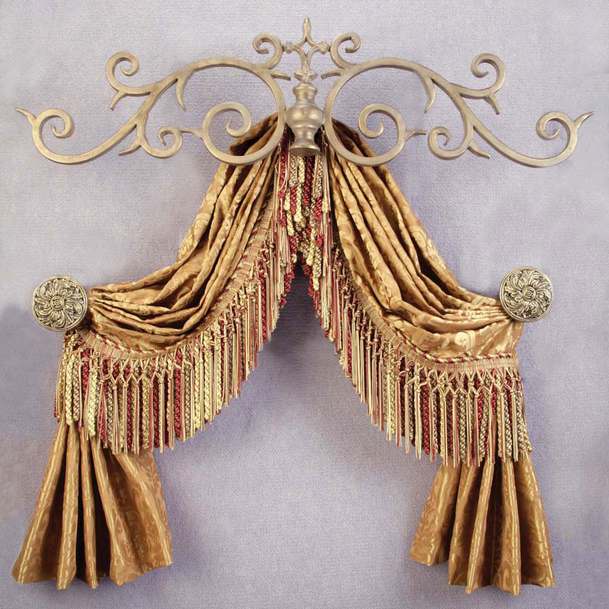 Imperial Metal Drapery Topper-Iron Accents