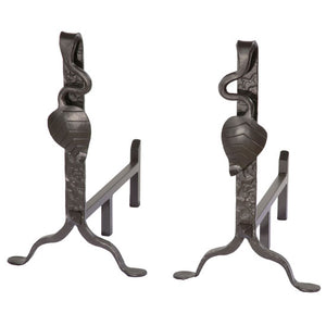 Leaf Andirons (Pair)-Iron Accents