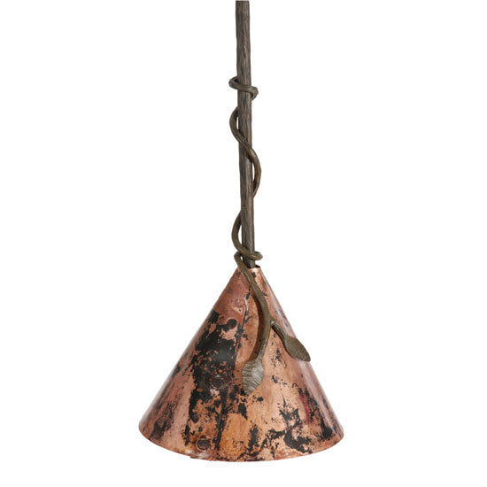 Leaf Pendant Lamp-Iron Accents