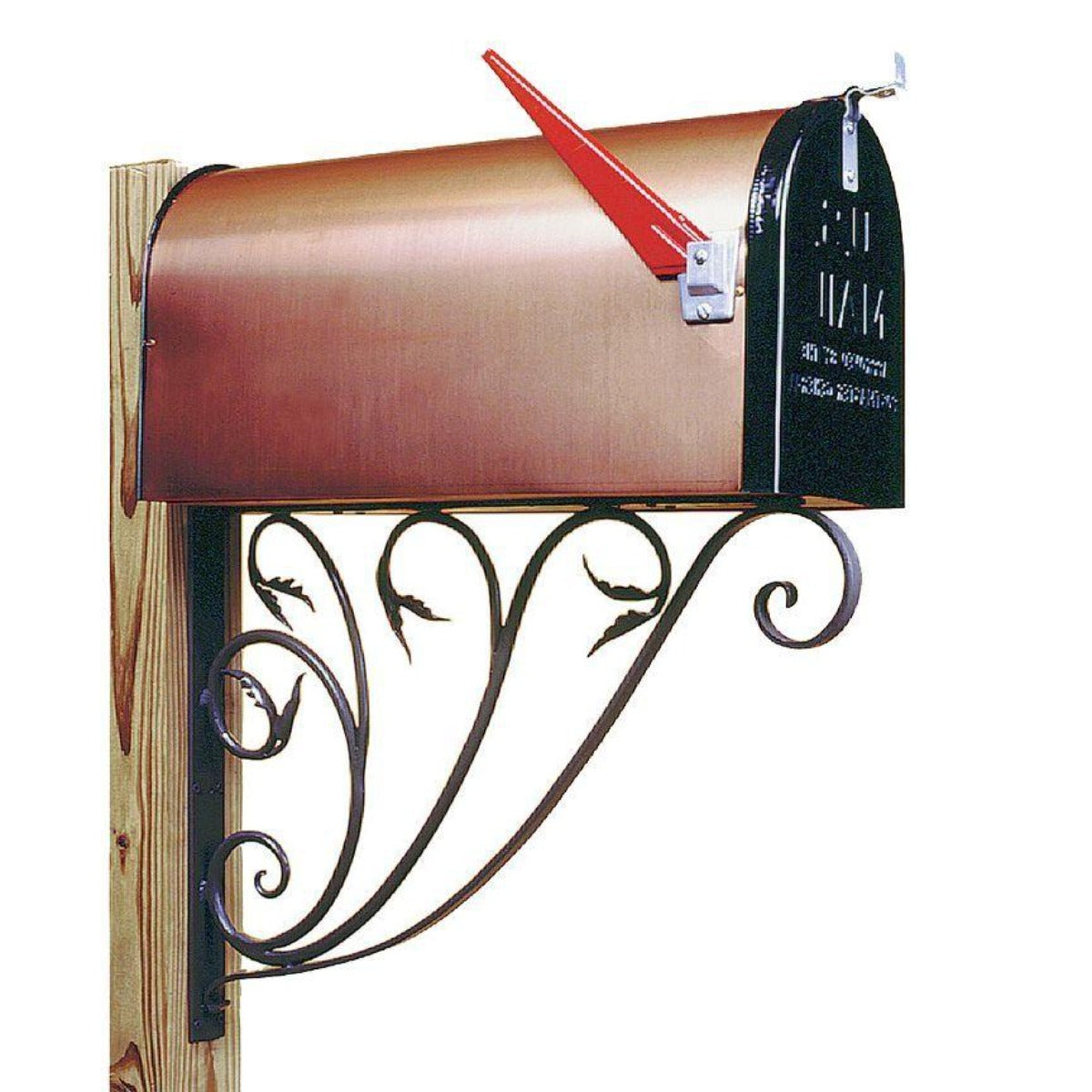 Leafy Iron Mailbox Bracket-Iron Accents