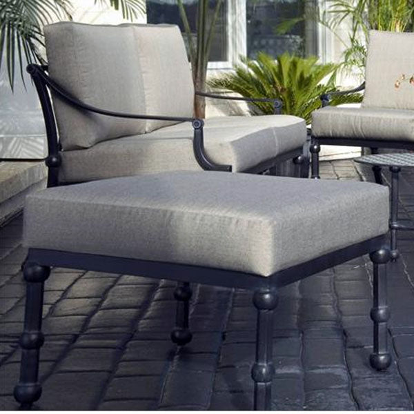 Leon Deep Seating Ottoman-Iron Accents