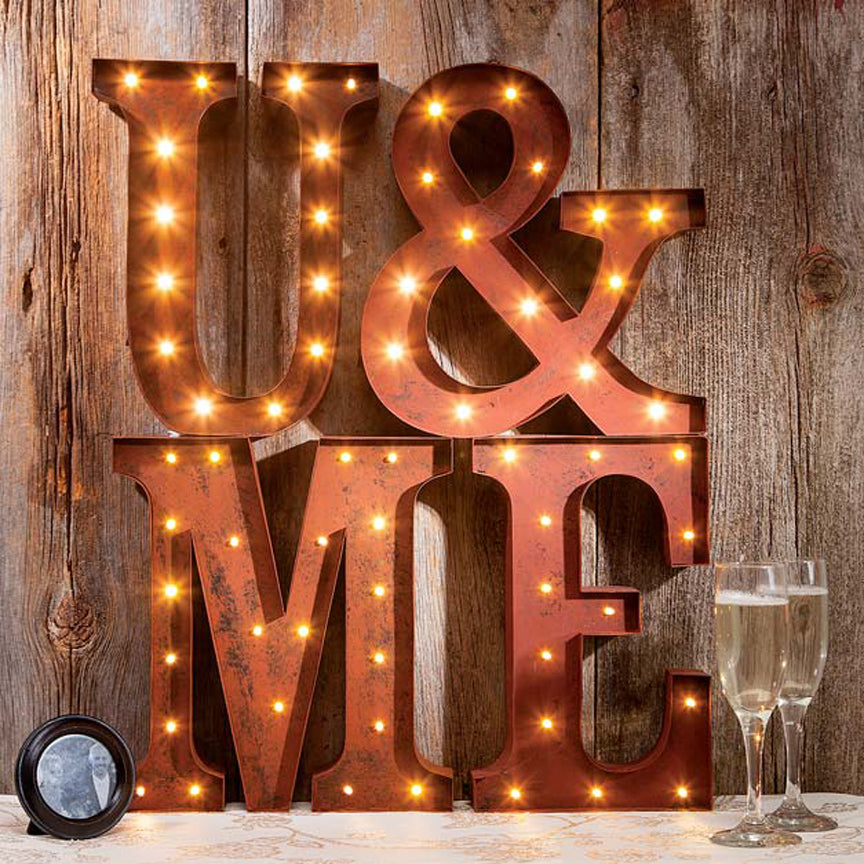 Lighted Metal Letter - 12 in-Iron Accents