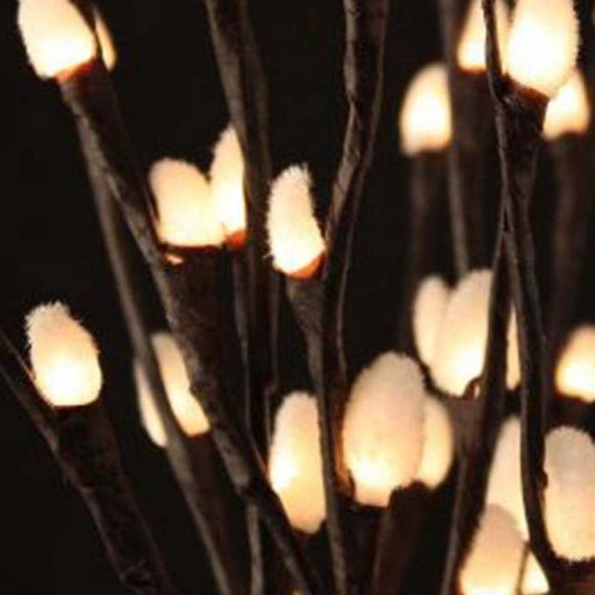 Lighted Natural Pussy Willow-Lighting | Iron Accents