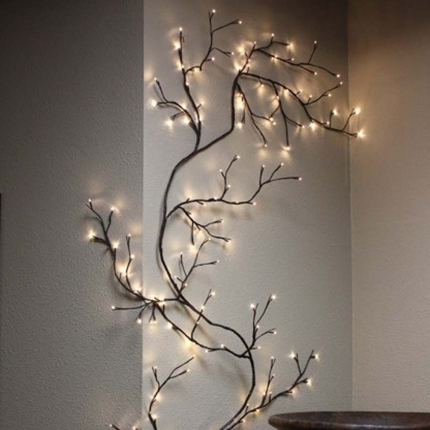 Lighted Branches and Florals Iron Accents