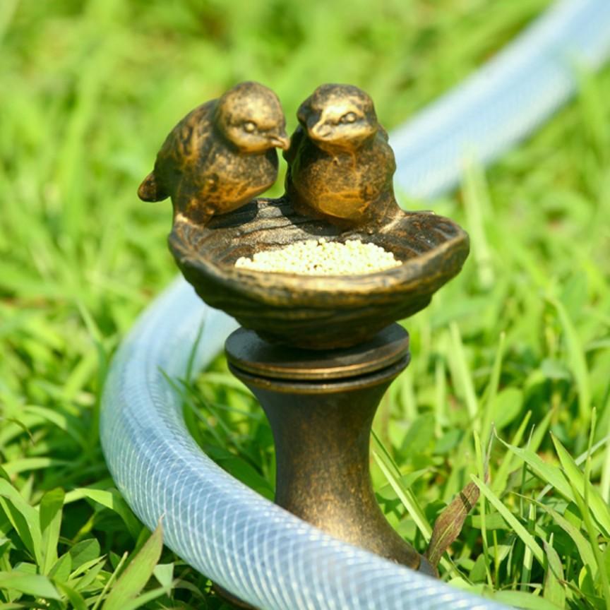 Lovebirds Hose Guard-Garden | Iron Accents
