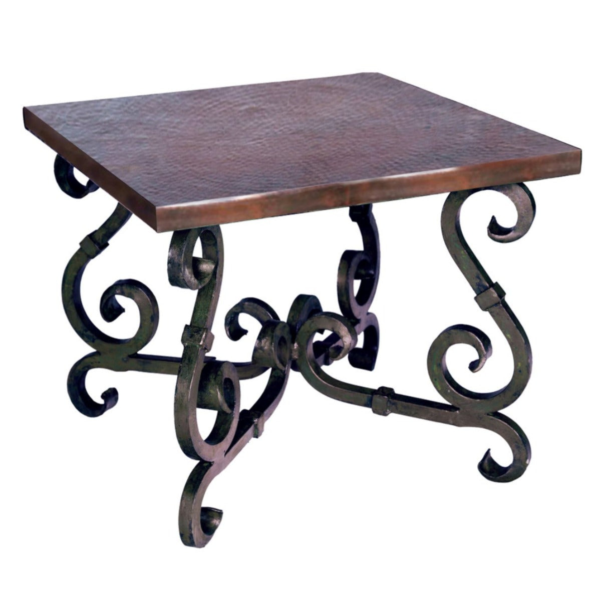 French Square End Table - Dark Copper