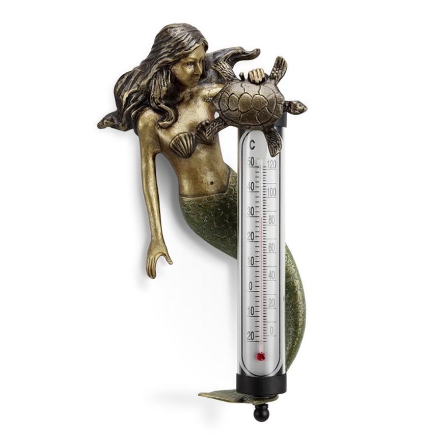 Mermaid Outdoor Thermometer-Garden | Iron Accents